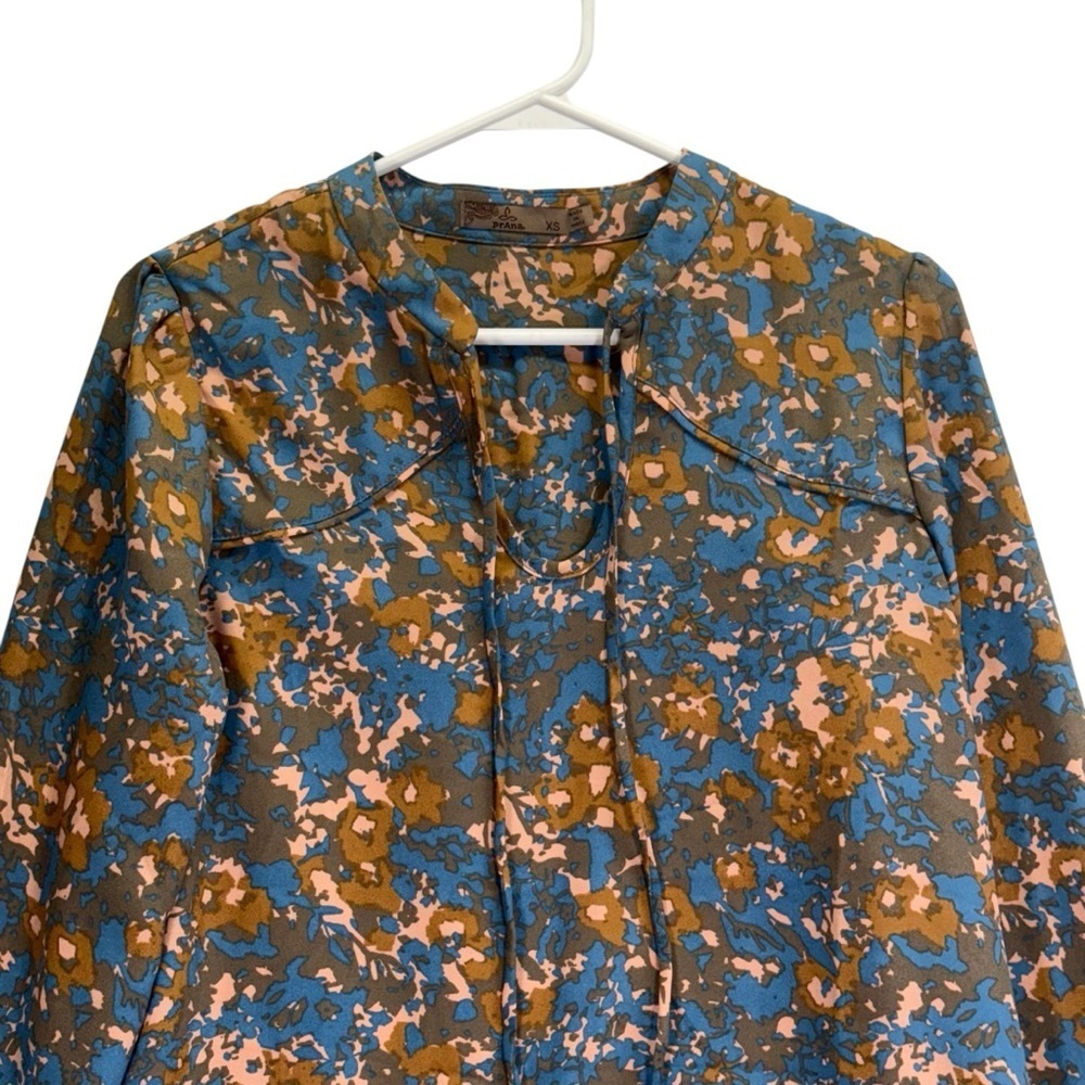 Prana Floral Tunic - Blue and Brown Size XS - Picture 2 of 12